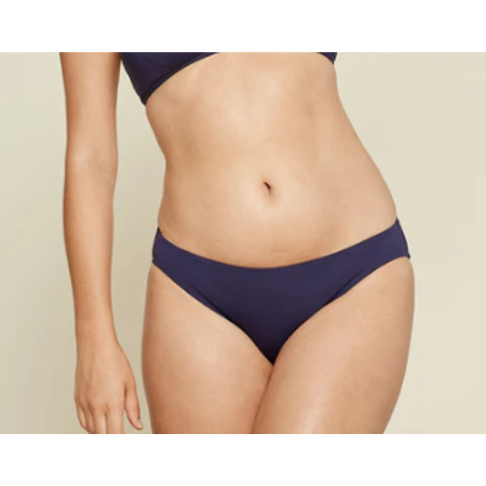 NWT Andie Women's The Bikini Bottom Eco-Nylon Flat Navy Blue Size XL